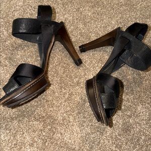 BCBGMaxAzria Black Strappy Heels